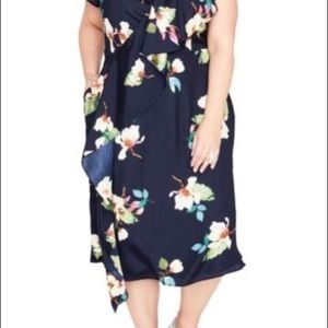 Rachel Roy Magnolia Floral Ruffled Midi Dress